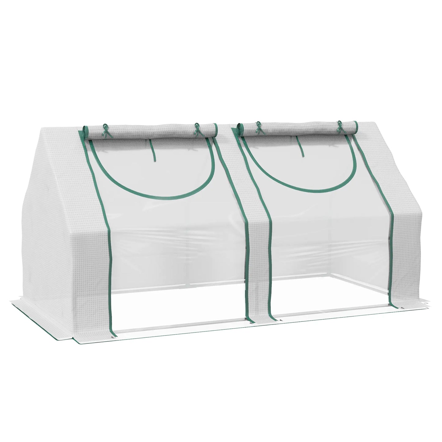 6' x 3' x 3' Portable Mini Greenhouse, 2 PE Covers, Steel Frame, White Mini Greenhouses at Gallery Canada