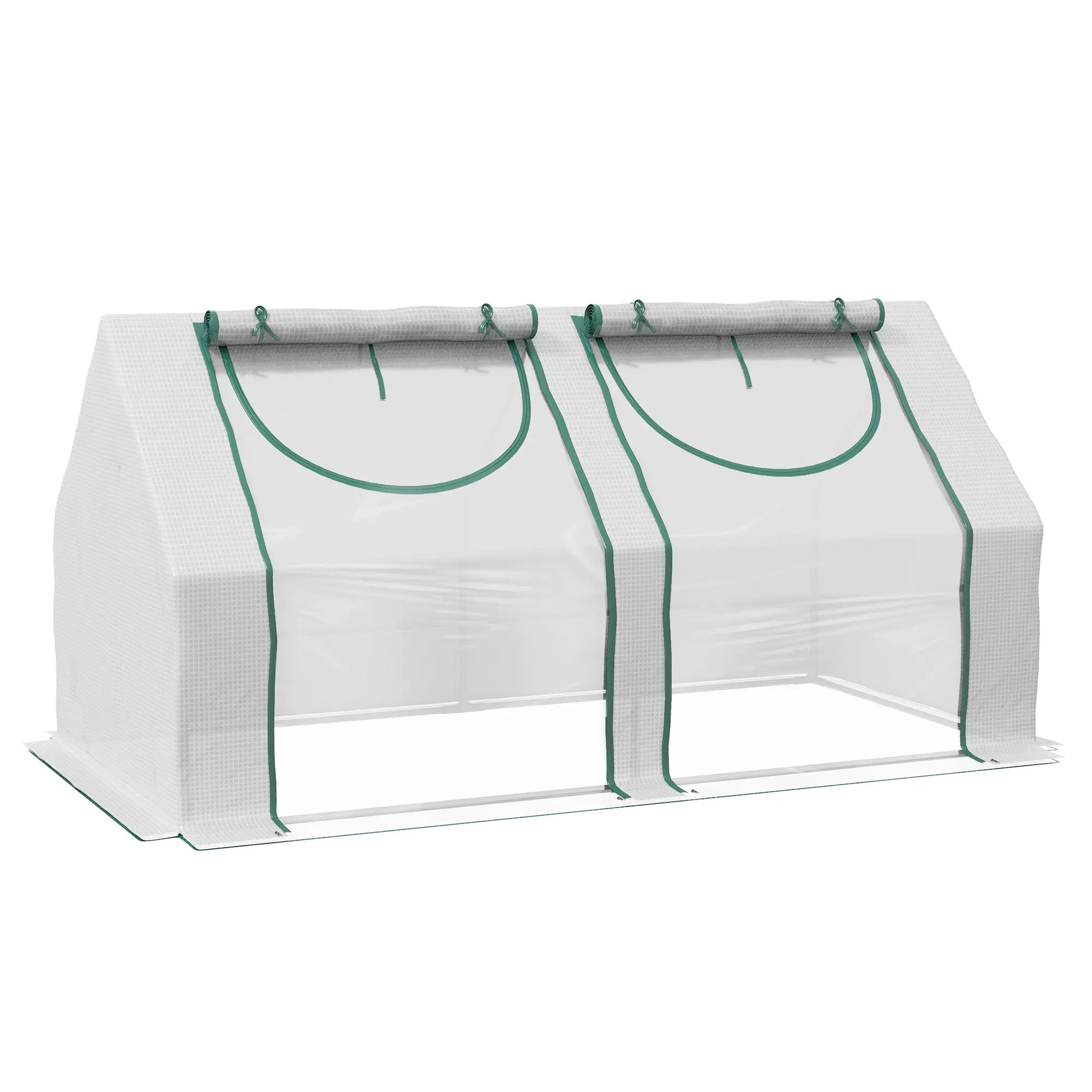 6' x 3' x 3' Portable Mini Greenhouse, 2 PE Covers, Steel Frame, White Mini Greenhouses at Gallery Canada