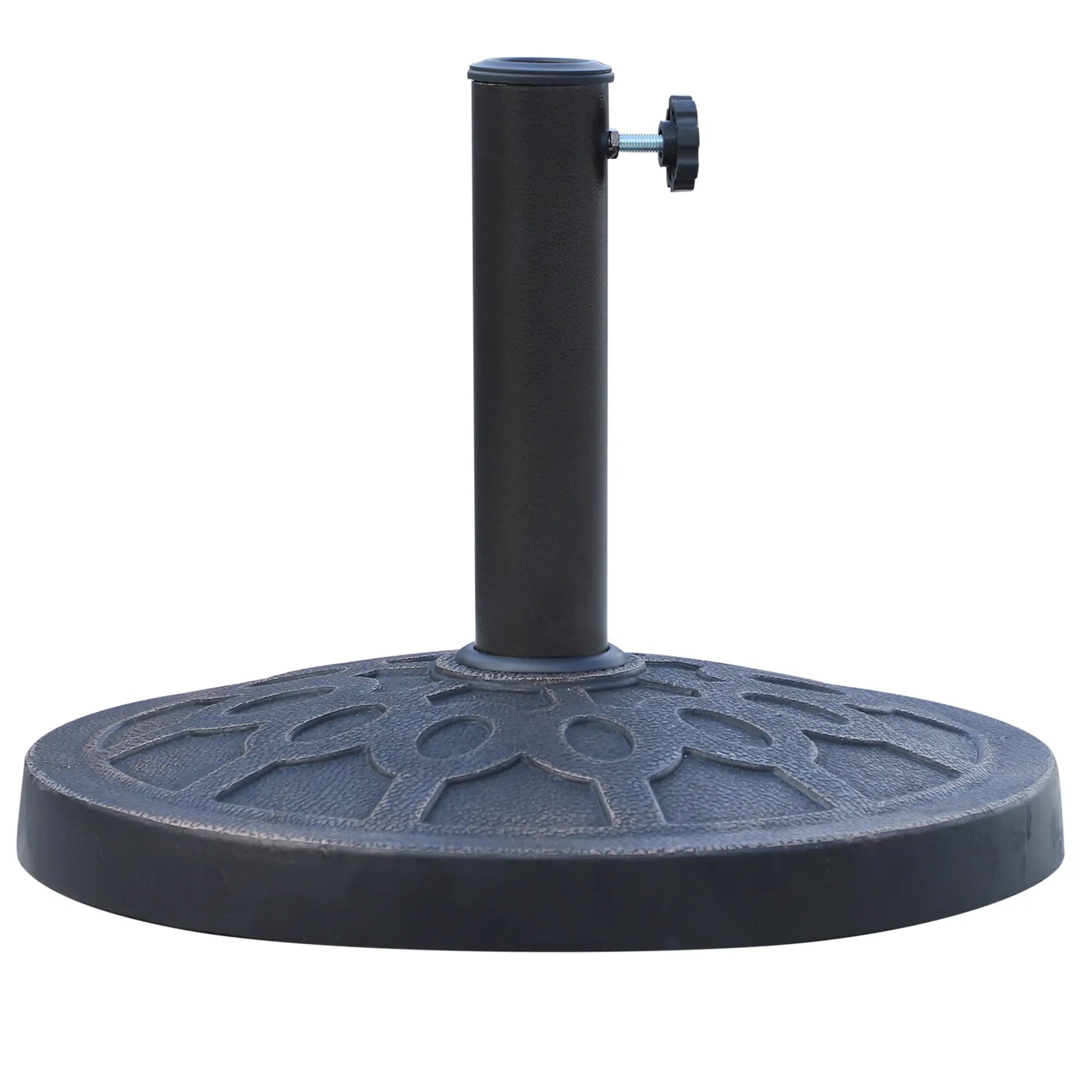 Resin Round Patio Umbrella Stand Base, Coated Pole, Bronze Umbrella Bases at Gallery Canada