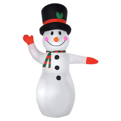 8 Ft Outdoor Lighted Inflatable Christmas Decoration, Waving Snowman Christmas Inflatables White at Gallery Canada