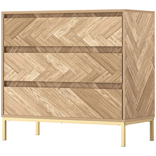 3 Drawer Storage Cabinet, Anti-Tip Design, for Bedroom, Living Room, Nature Wood Storage Cabinets Natural at Gallery Canada