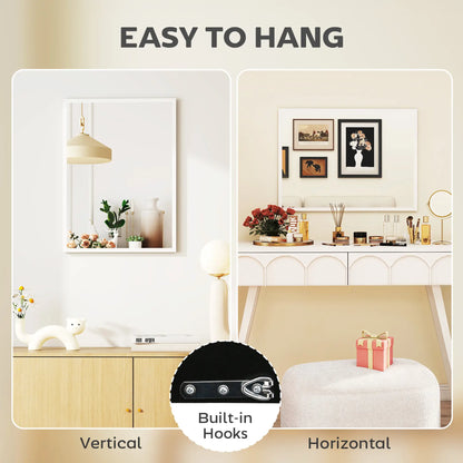 22" x 30" White Rectangular Wall Mirror, Bathroom Living Room Bedroom Entryway, White Wall Mirrors at Gallery Canada