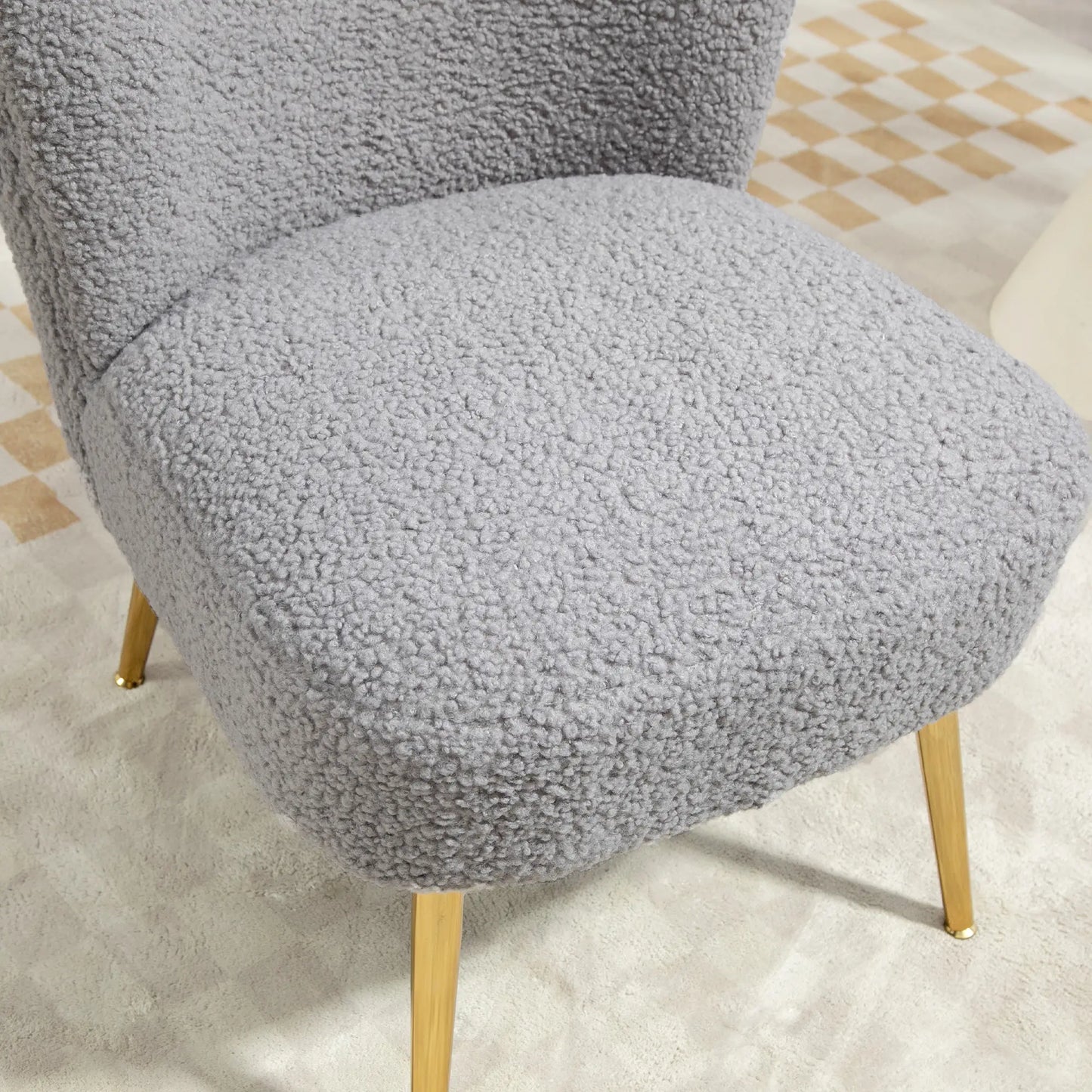 Lounge Chair, Soft Upholstery, Gold Legs, Charcoal Grey Accent Chairs at Gallery Canada