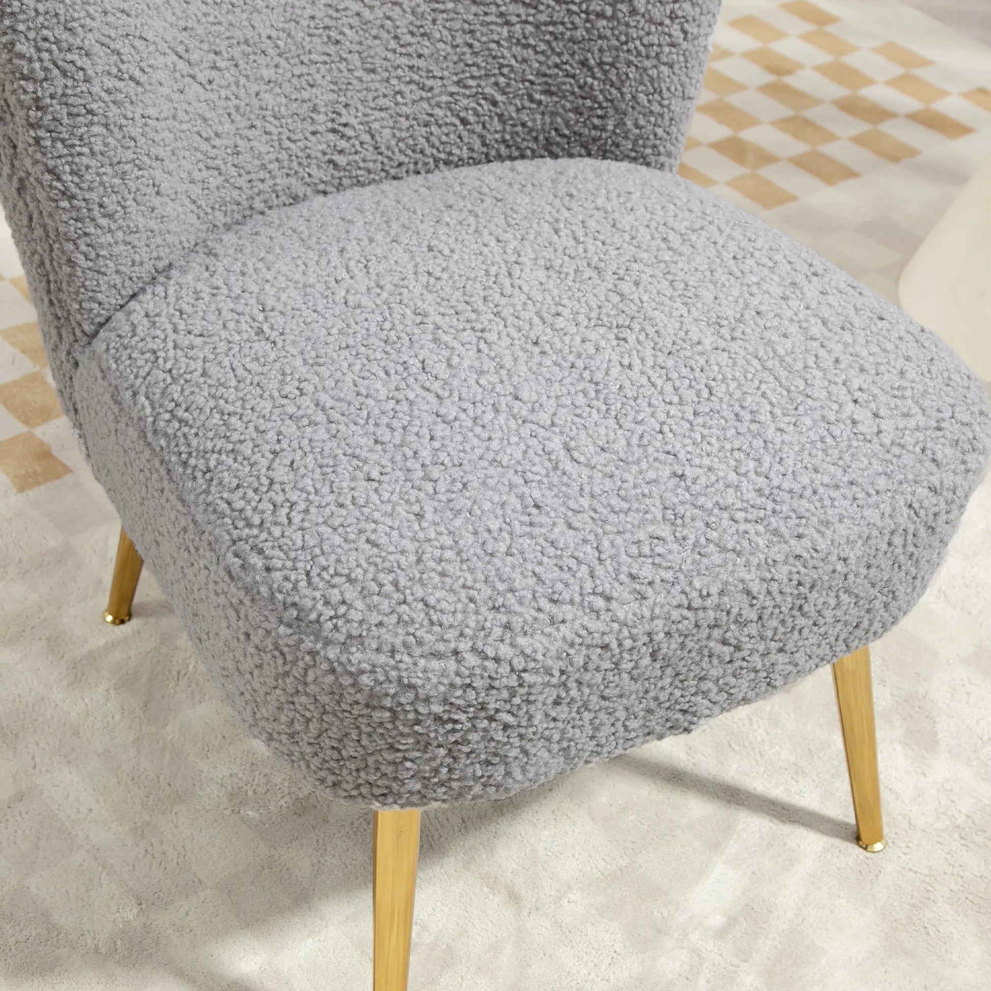 Lounge Chair, Soft Upholstery, Gold Legs, Charcoal Grey Accent Chairs at Gallery Canada