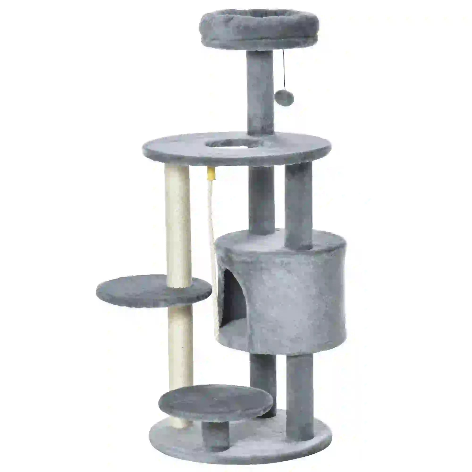 41 Cat Tree Tower with Condo, Scratching Posts, Dark Grey Cat Towers at Gallery Canada