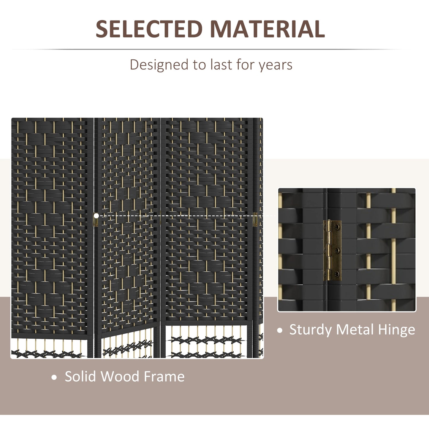 3 Panel Folding Room Divider, Portable Privacy Screen, Black Room Dividers at Gallery Canada