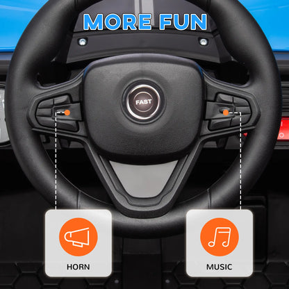 12V Kids Ride On Car, Remote Control, LED Headlights, 3 Speeds, Blue Electric Toy Cars at Gallery Canada