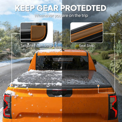 5.8ft Soft Tri-Fold Truck Bed Tonneau Cover, 5.5 ft Bed, Black Automotive at Gallery Canada