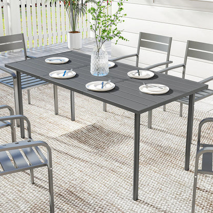 65" x 31.5" Outdoor Dining Table, Metal Rectangular Patio Table, Seats 6 Patio Dining Tables at Gallery Canada