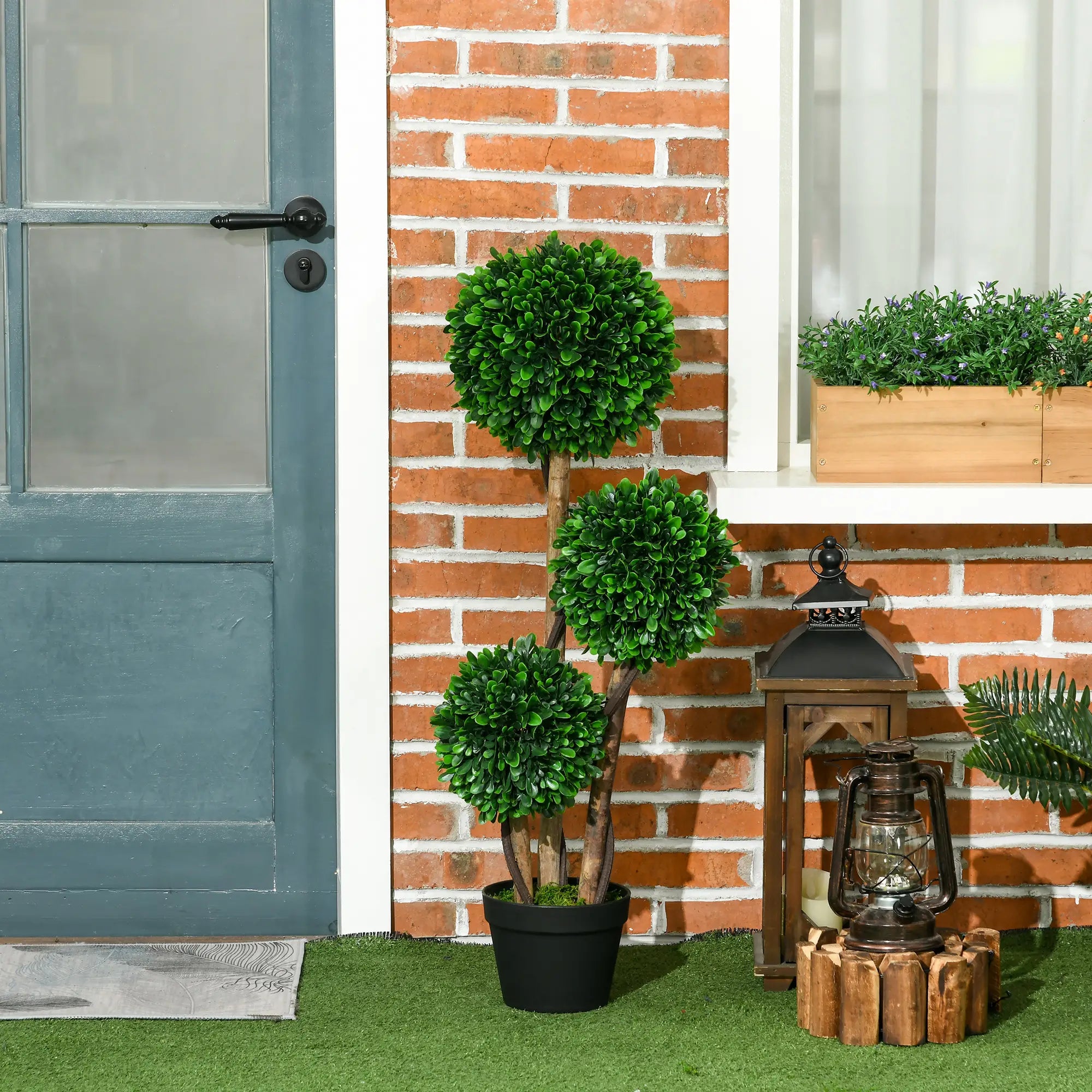 3ft Artificial Tree, Triple Ball Boxwood Topiary, Indoor Outdoor Artificial Trees at Gallery Canada