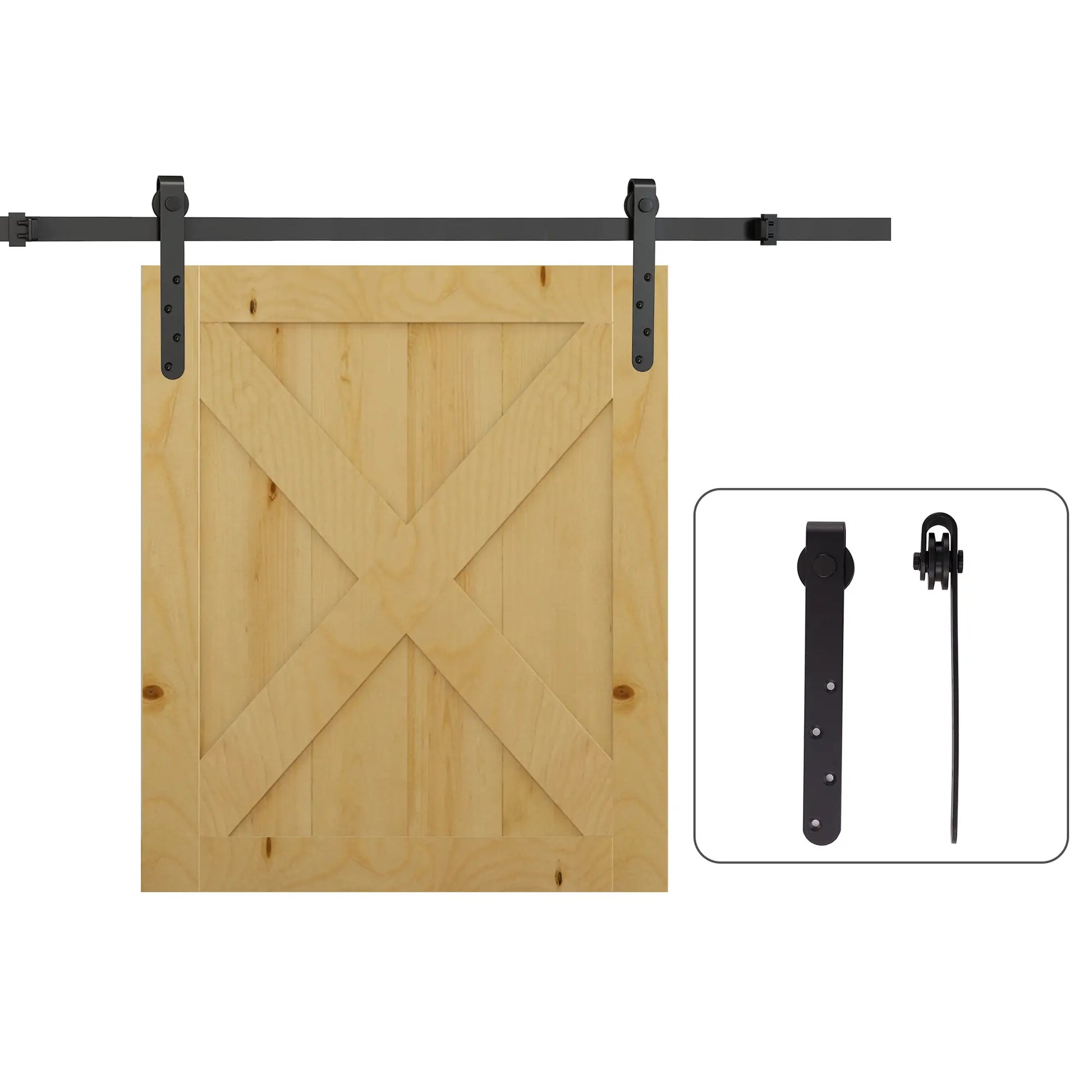 6FT Antique Sliding Barn Door Hardware Kit, Single Door, Coffee Door Hardware at Gallery Canada
