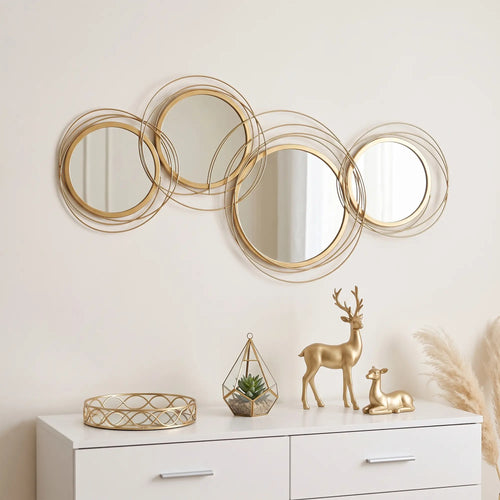 Metal Wall Art Circle Mirror, 42.25