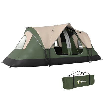 6-8 Person Camping Tent, 2000mm Waterproof, Carry Bag, Dark Green Camping Tents at Gallery Canada