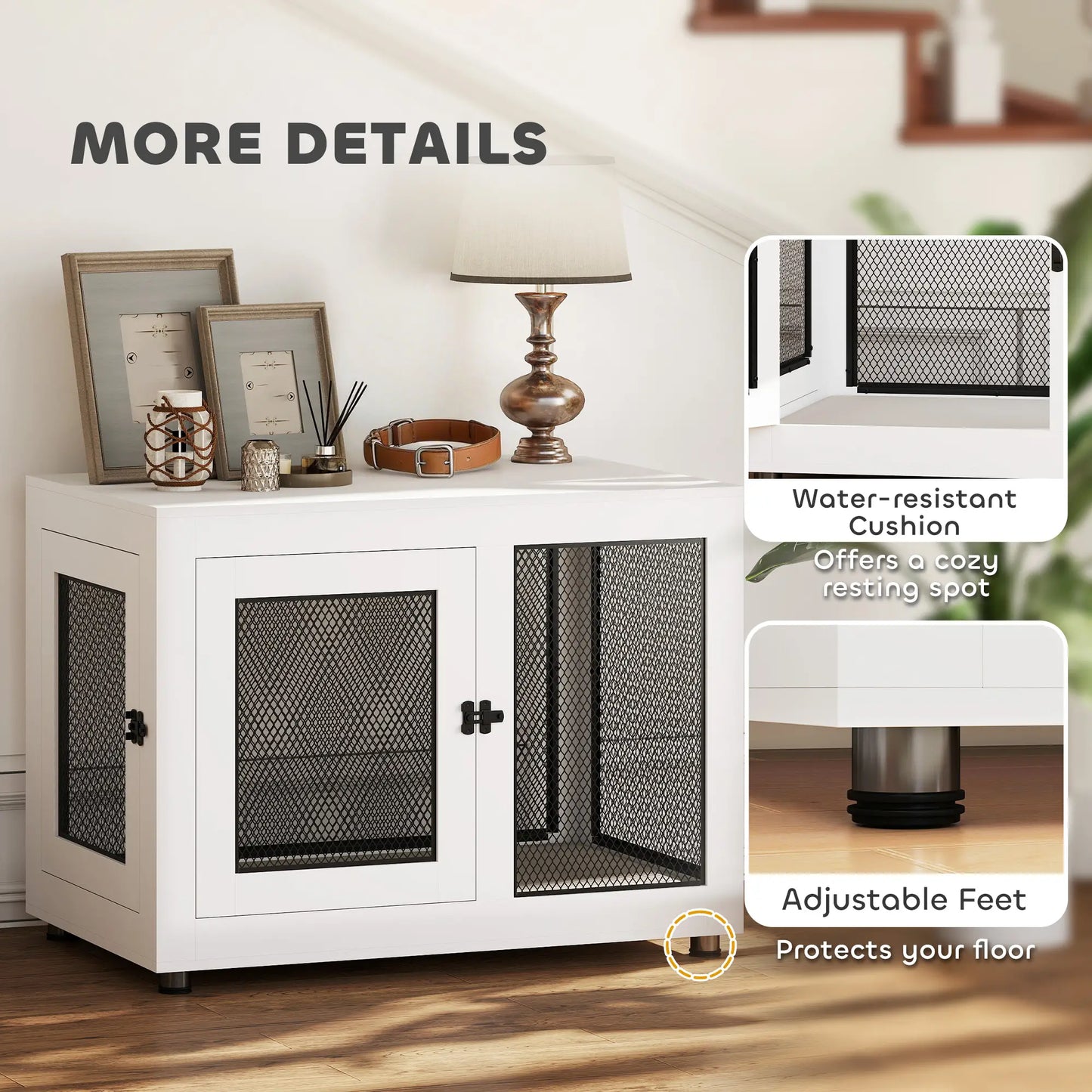 Pet Crate End Table, Water-resistant Cushion, Large Medium Dogs, White Houses, Kennels & Pens at Gallery Canada
