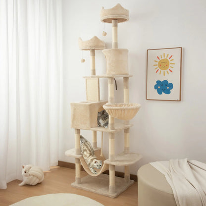 81" Large Cat Tree, Scratching Posts, Condos, Beds, Hammocks, Beige Cat Trees at Gallery Canada