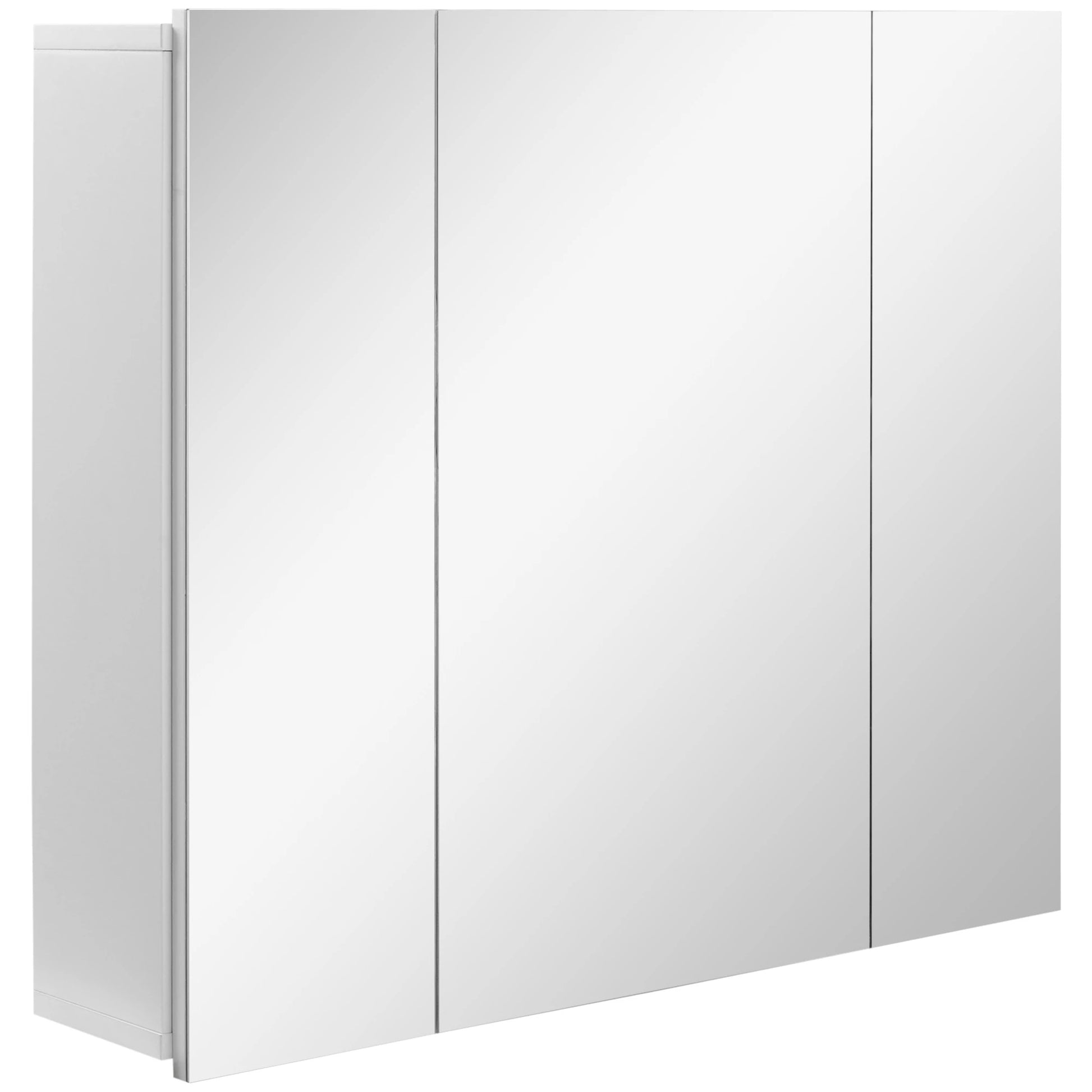 28" x 24" Wall Mounted Mirror Cabinet, 3 Doors, Adjustable Shelves, White Mirror Medicine Cabinets at Gallery Canada