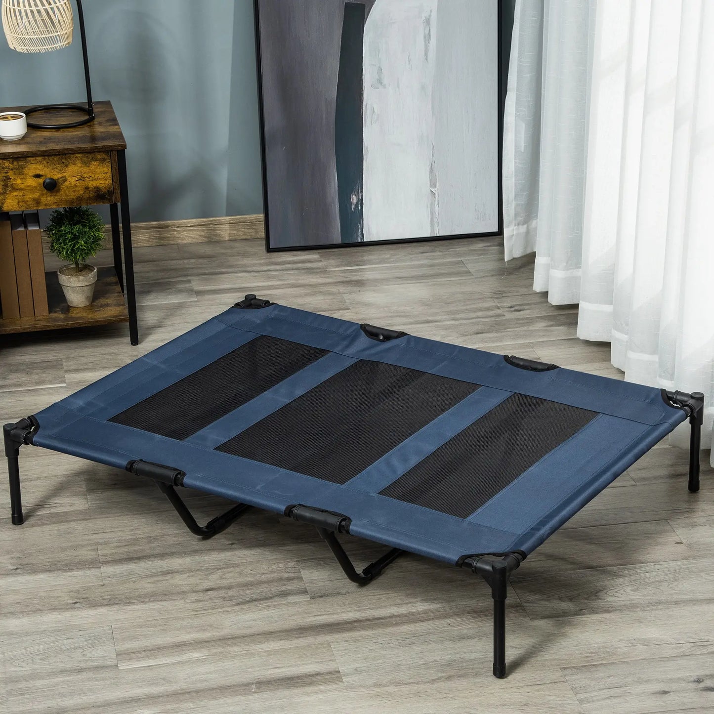 48" X 36" X 9" Elevated Pet Bed with Carrying Bag, Dark Blue Elevated Dog Beds at Gallery Canada