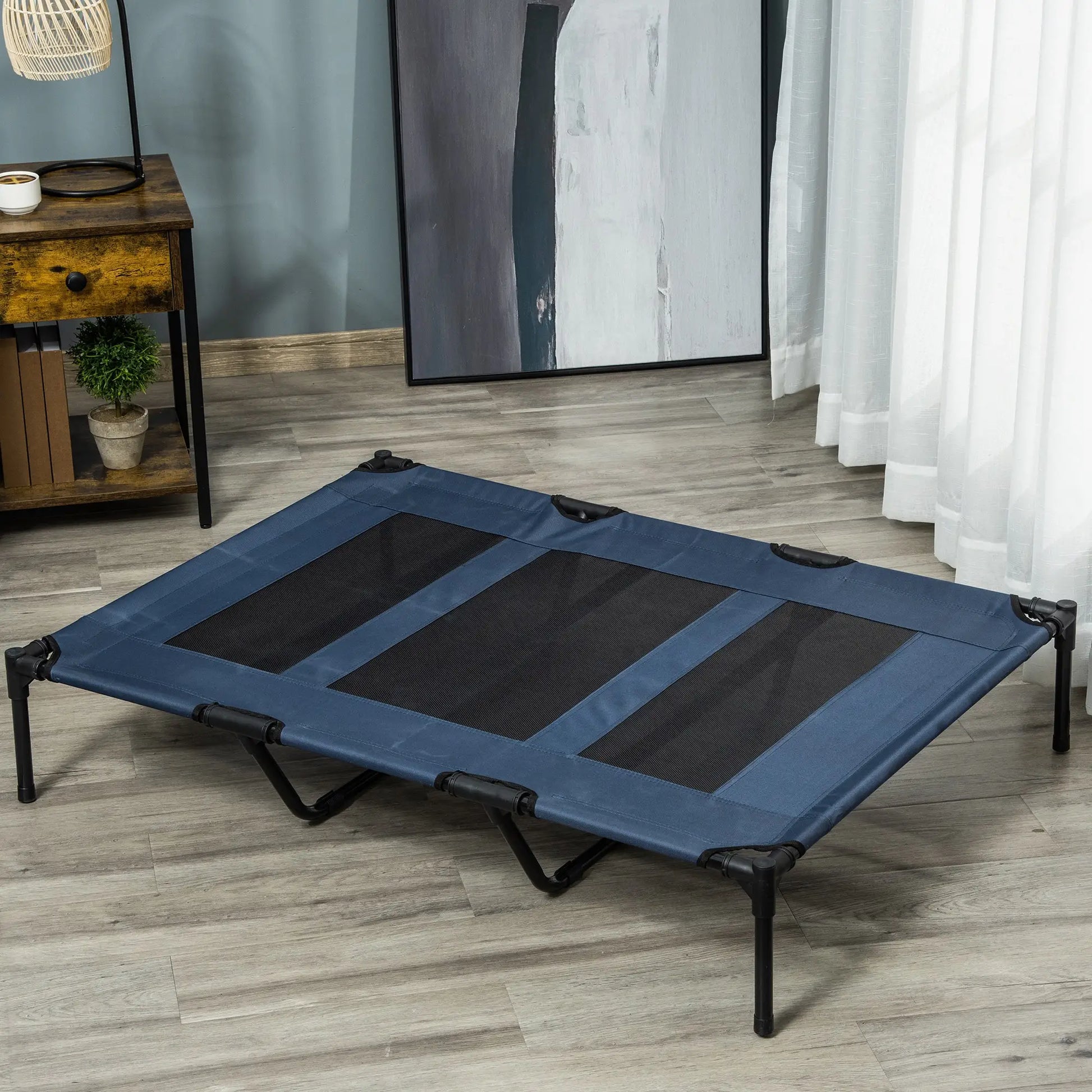 48" X 36" X 9" Elevated Pet Bed with Carrying Bag, Dark Blue Elevated Dog Beds at Gallery Canada