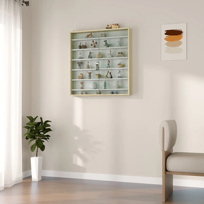 7-Tier Display Cabinet, Glass Curio Cabinet, Oak And White, White Display Bookshelves at Gallery Canada
