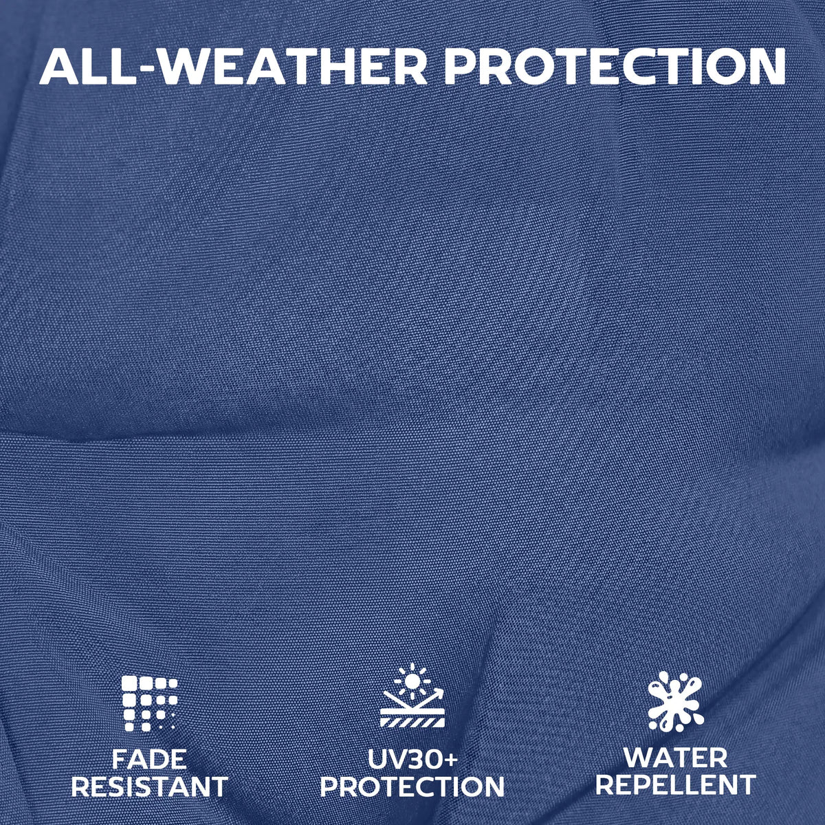 Patio Chair Cushions Set of 4, Waterproof Non-Slip, 44"x21", Navy Blue Patio Chair Cushions at Gallery Canada