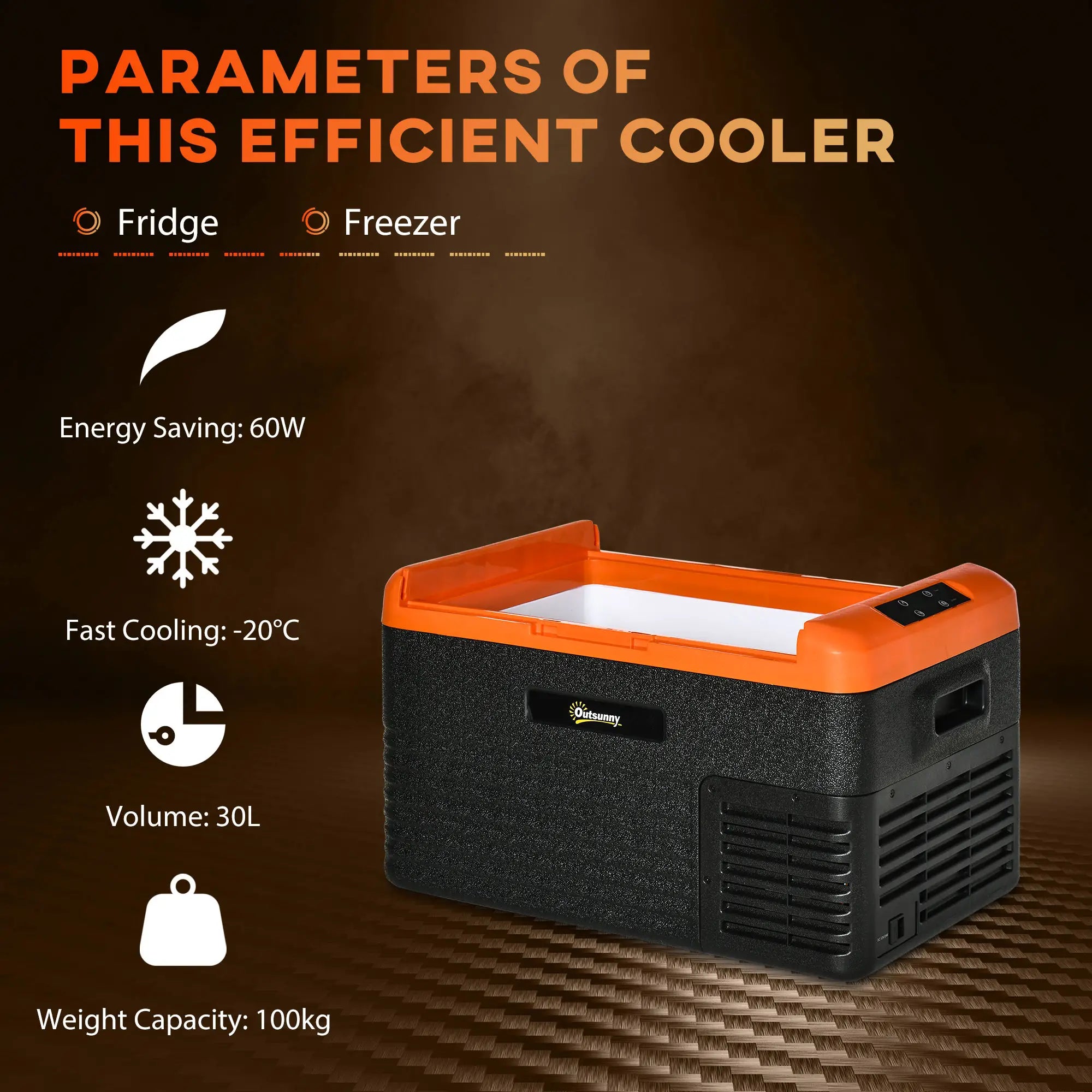 32 Quart Car Fridge, Portable Freezer, Electric Cooler Box, 12/24V DC, 100-240V AC Car Coolers at Gallery Canada