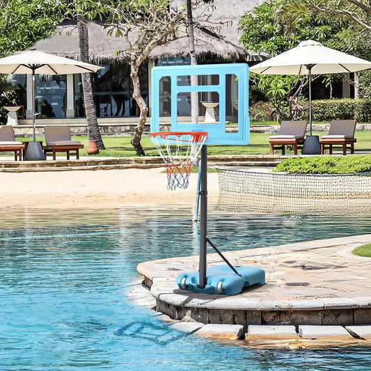 Adjustable Basketball Hoop Stand, 36.5"-48.5", Portable Goal System, Blue Basketball Blue, Black, Red at Gallery Canada