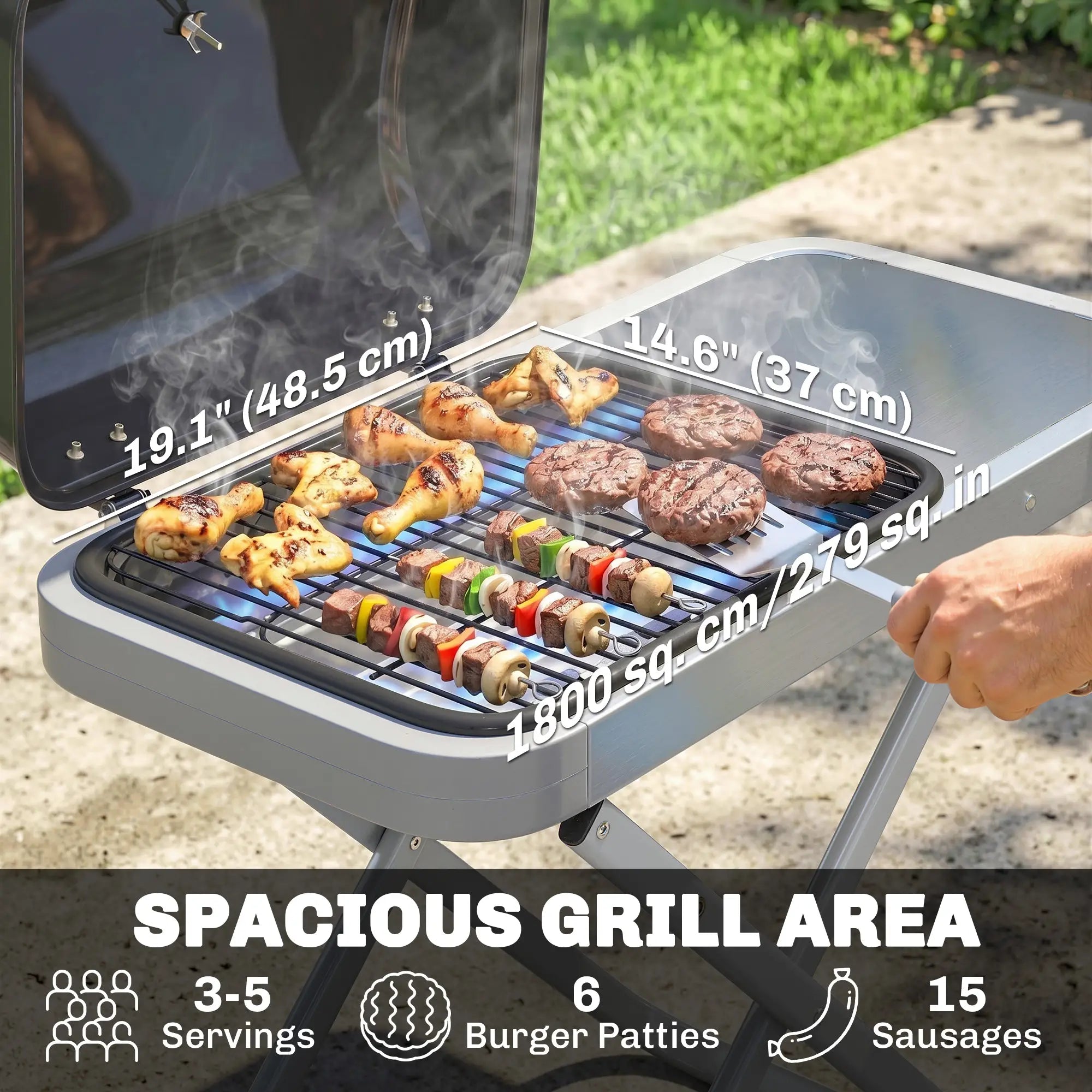 Portable Propane BBQ Grill, Foldable Cart, 9500 BTU, Black Propane Gas Grills at Gallery Canada