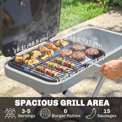 Portable Propane BBQ Grill, Foldable Cart, 9500 BTU, Black Propane Gas Grills at Gallery Canada