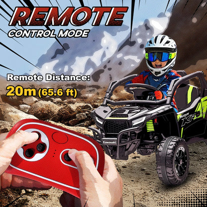 Camion à conduire 12V, Kawasaki Teryx Krx 2WD, Noir, Noir