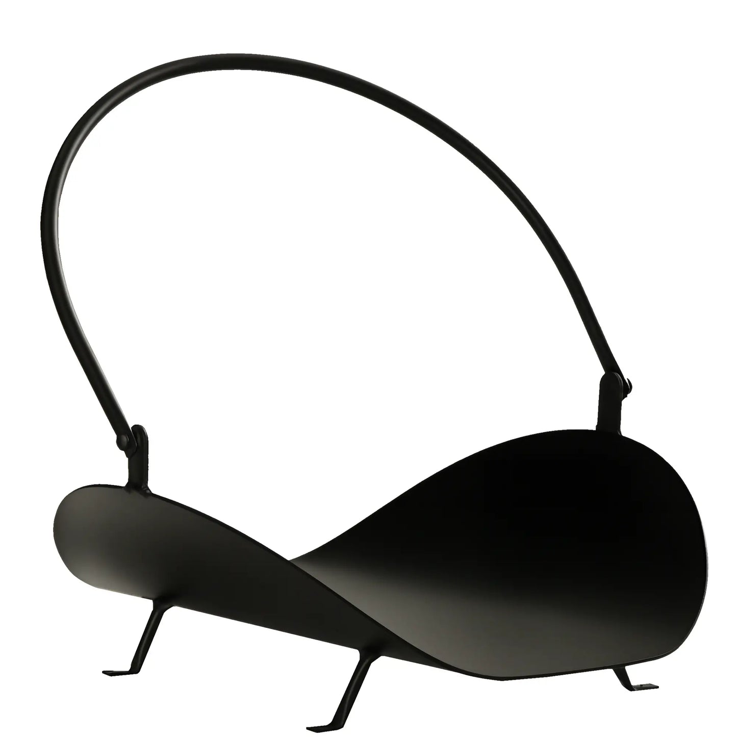 16" Firewood Log Rack, Curved Fireplace Holder, Black Firewood Racks Black at Gallery Canada