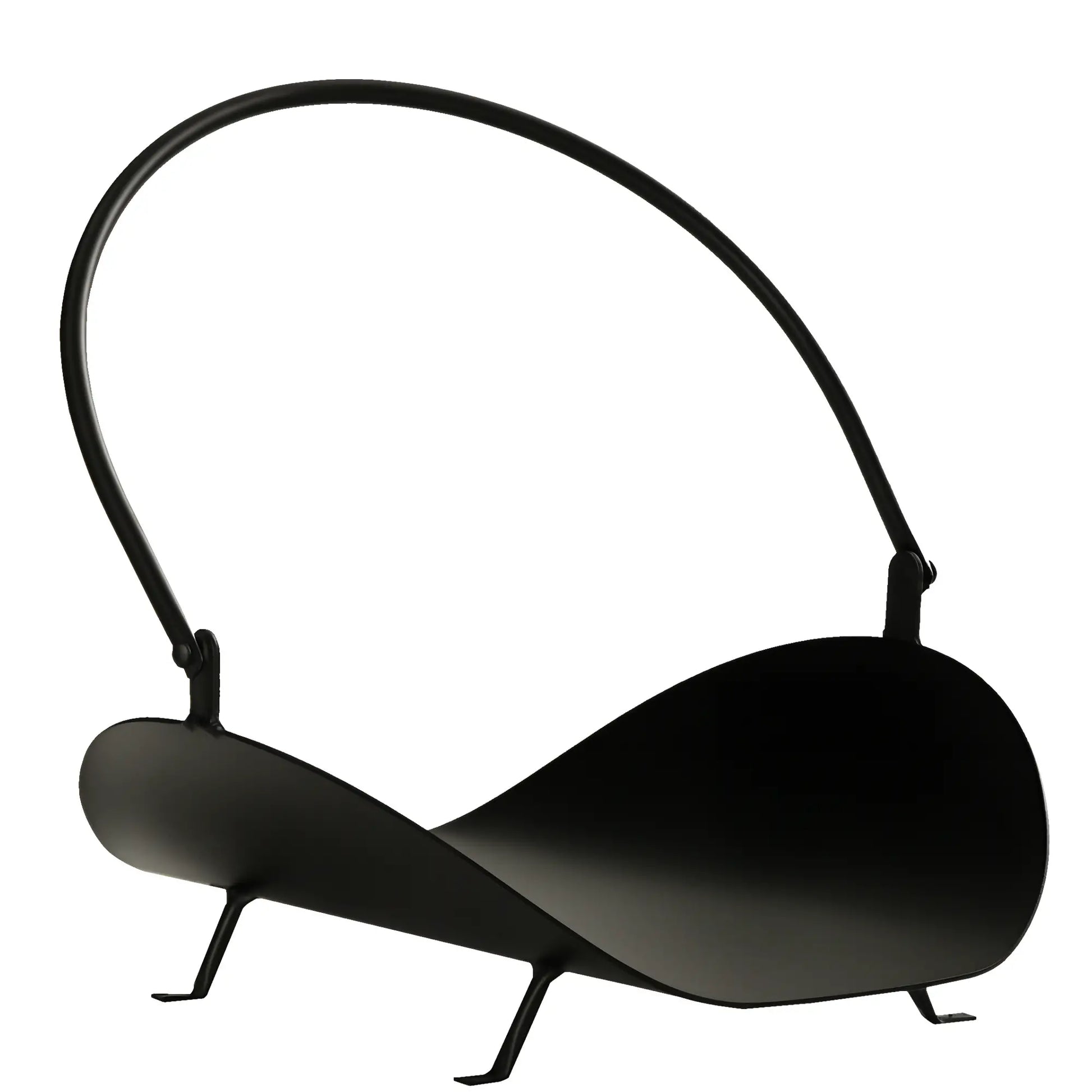 16" Firewood Log Rack, Curved Fireplace Holder, Black Firewood Racks Black at Gallery Canada
