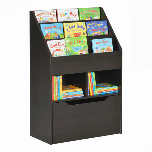 Kids Bookcase, Multi-Shelf Organizer with Drawer, Brown Baby & Kids Storage Brown at Gallery Canada