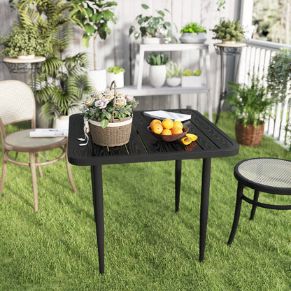 31.5" Metal Square Patio Dining Table for 4, Outdoor Garden, Black Patio Dinning Tables at Gallery Canada
