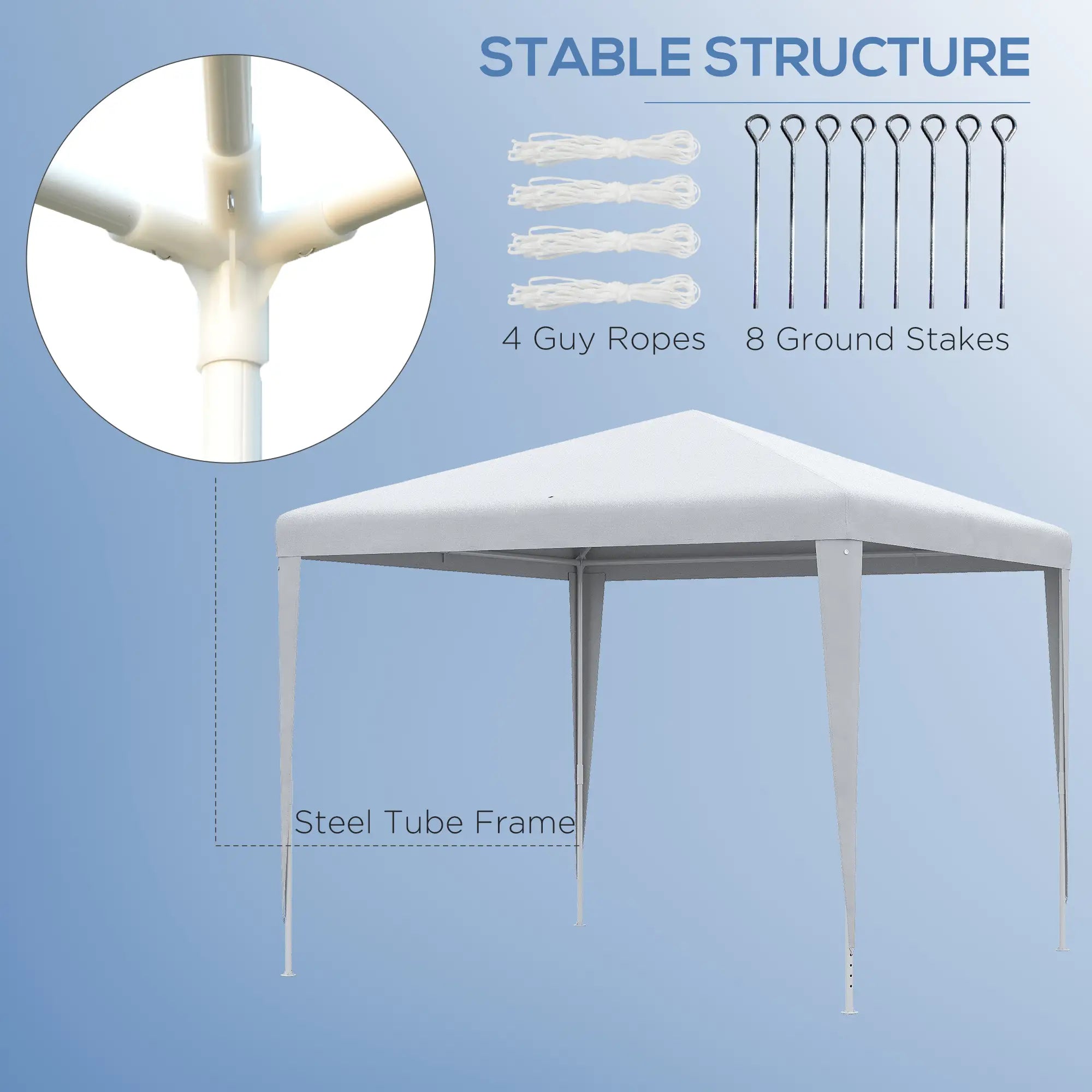9' x 9' Portable Canopy Tent, Outdoor Gazebo, White Canopy Tents at Gallery Canada