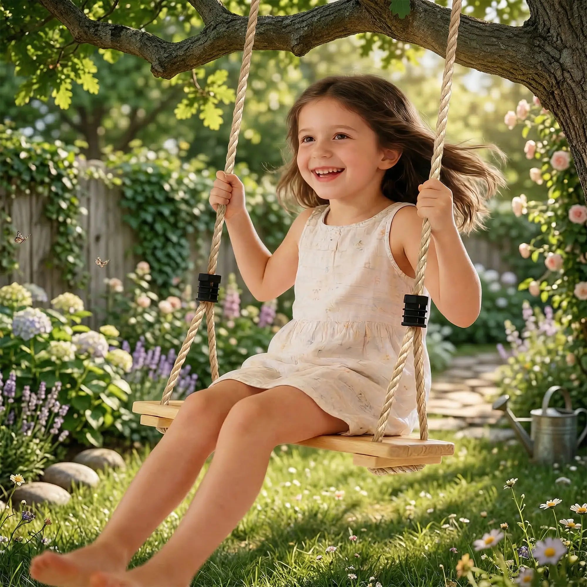 Wooden Swing Seat, Adjustable Rope, Outdoor Playground Playset Gym Sets & Swings at Gallery Canada