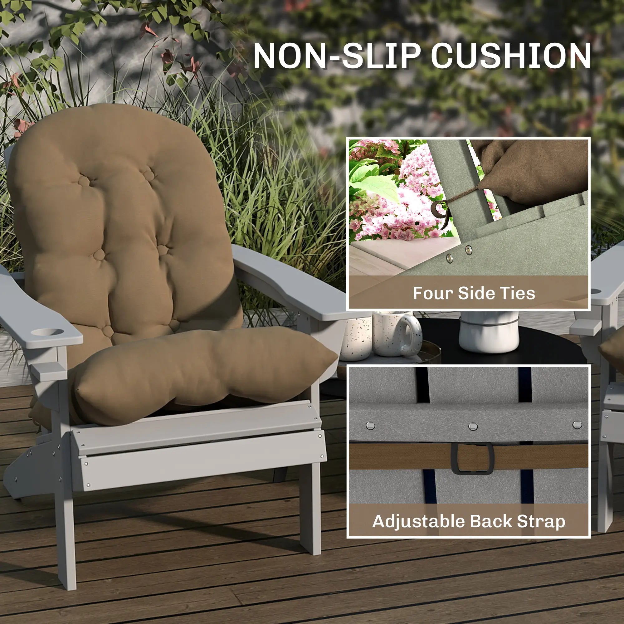 Adirondack Chair Cushions, Set of 2, Khaki Patio Chair Cushions at Gallery Canada