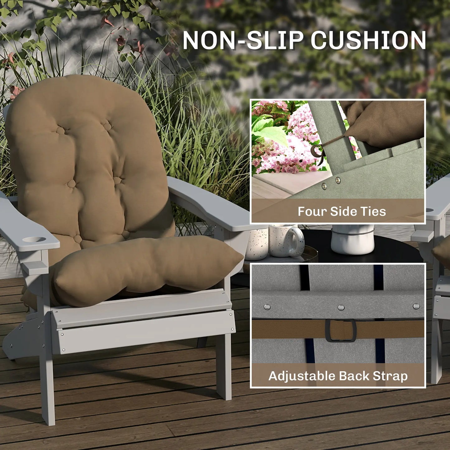 Adirondack Chair Cushions, Set of 2, Khaki Patio Chair Cushions at Gallery Canada