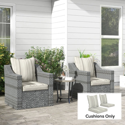 Seat Cushion Back Pillows Set of 2, Patio Chair Cushions, Indoor Outdoor, Grey Patio Chair Cushions at Gallery Canada