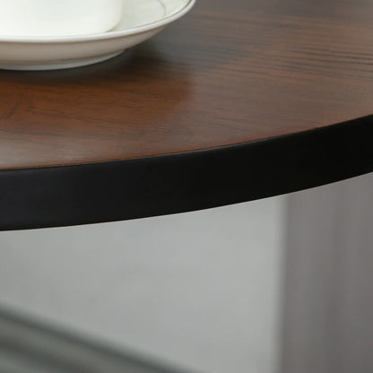 Table Ronde Bar 42 Pouces, Table Bistro Industrielle, Base Métallique, Plateau en Bois d'Orme