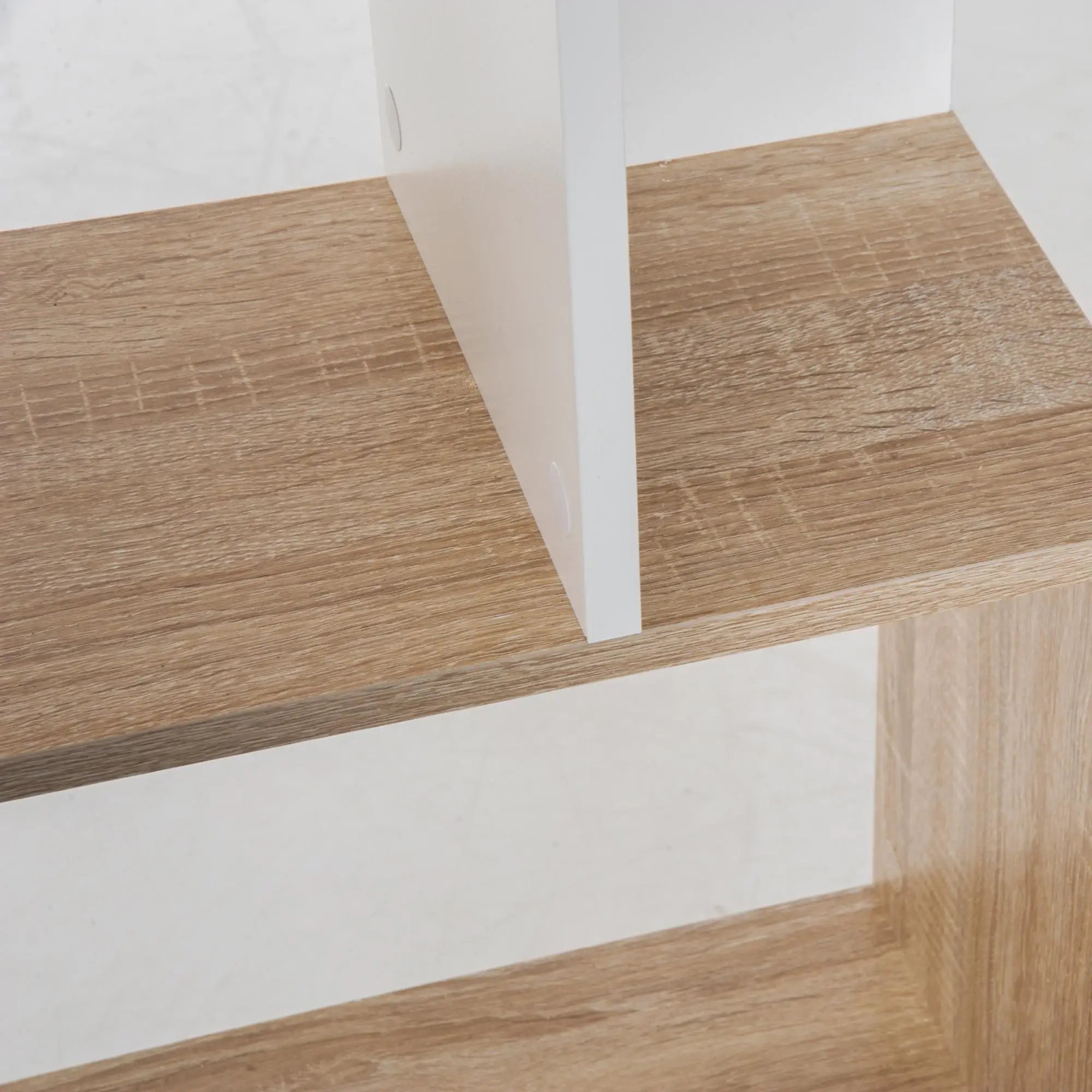 5-Tier Geometric Bookcase, Modern Room Divider, White Display Bookshelves at Gallery Canada
