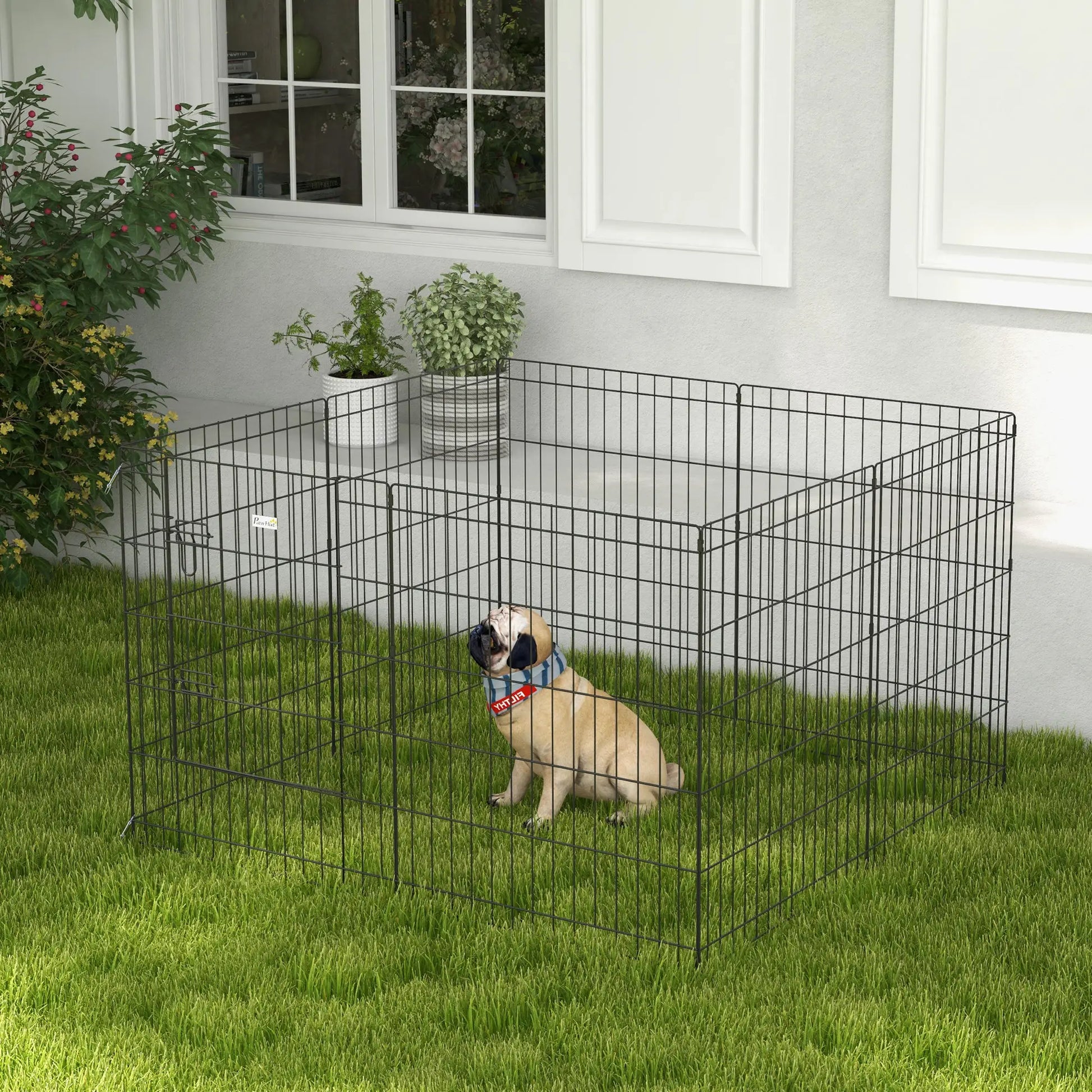 30inch Foldable Metal Pet Playpen, Dog Kennel Cage, 8 Panel Houses, Kennels & Pens at Gallery Canada