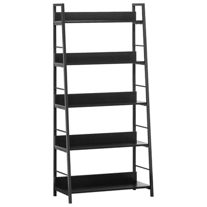 5-Tier Bookshelf, Metal Frame, Wooden Shelves, Living Room Furniture, Black Display Bookshelves Black at Gallery Canada