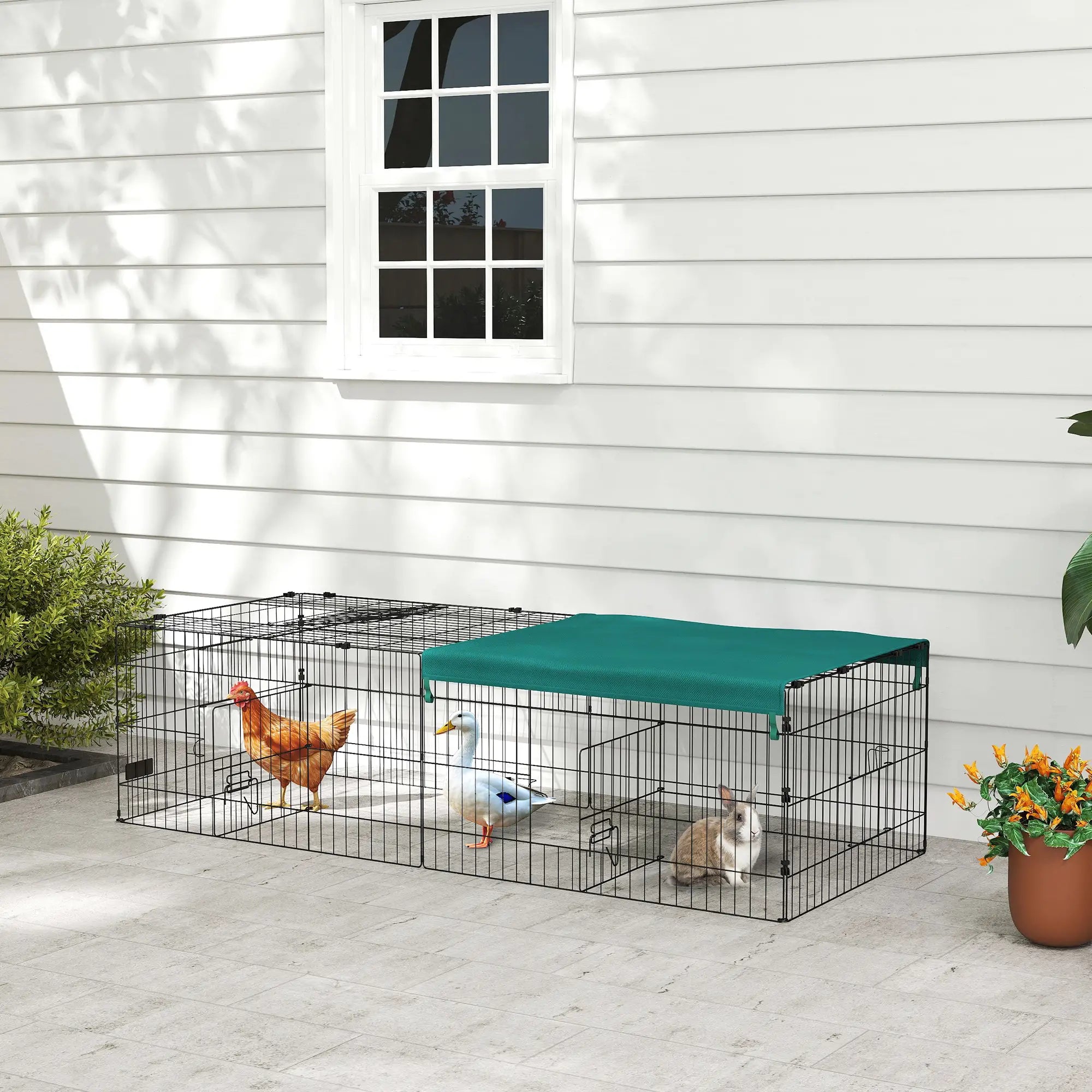 Small Animal Cage With Roof, Indoor Outdoor Use, 73
