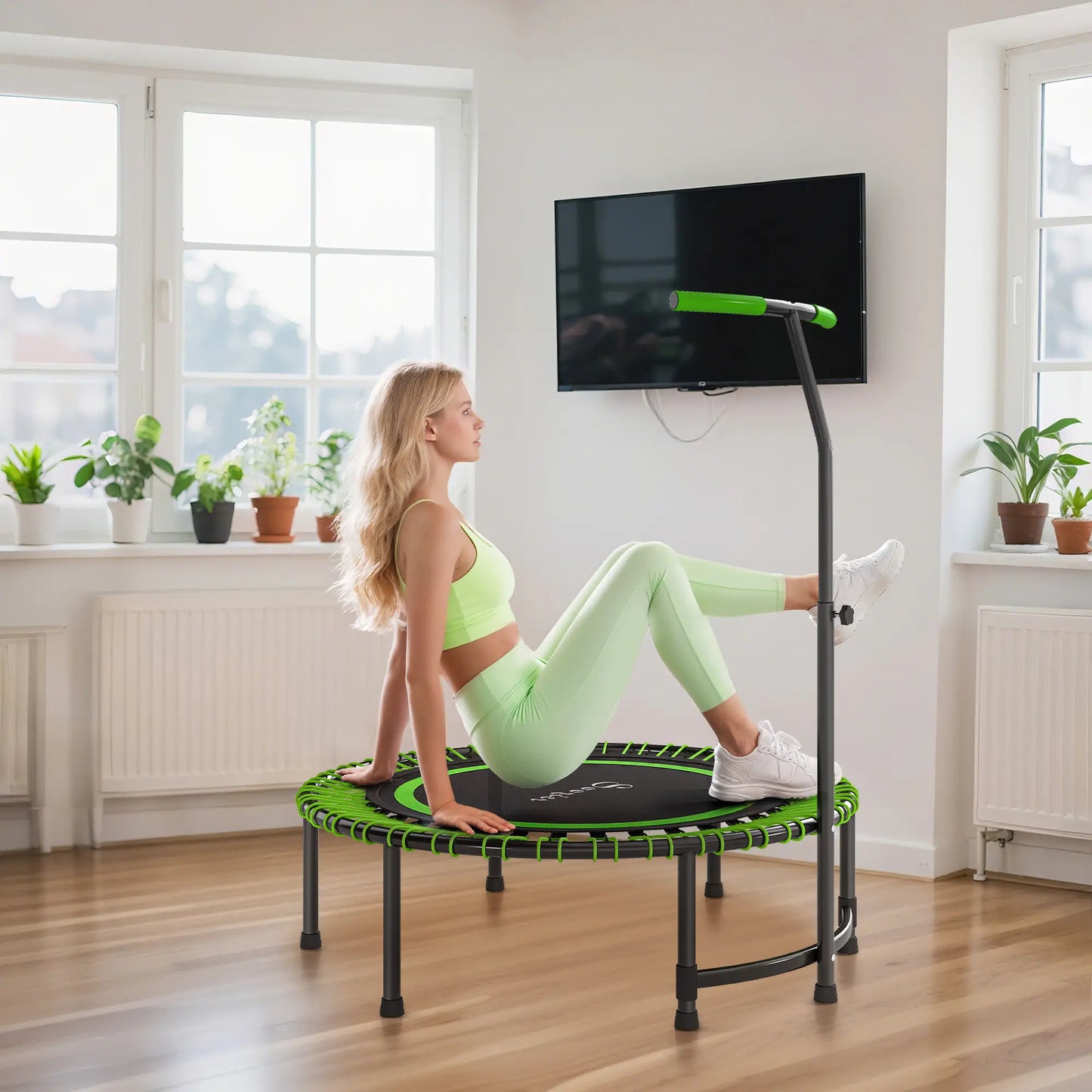 45" Rebounder Trampoline for Adults, Mini Fitness Bungee Rebounder with Adjustable Handle Trampolines at Gallery Canada