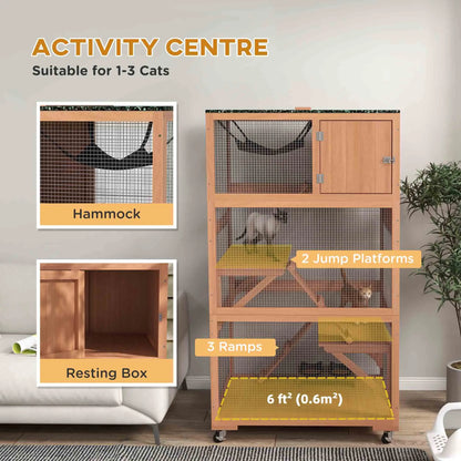 34" L Catio Outdoor Cat Enclosure, Wheels, Hammock, Platforms, Orange Outdoor Cat Enclosures at Gallery Canada