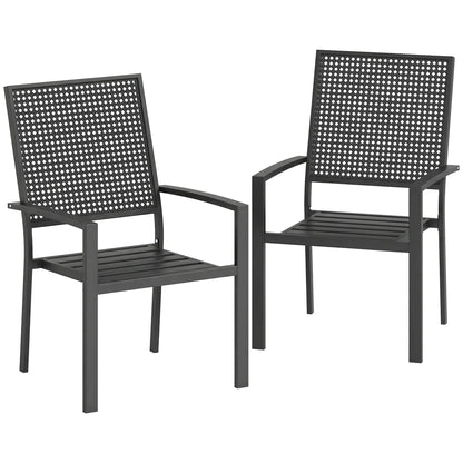Stackable Patio Chairs Set Of 2, Outdoor Dining Chairs, Black Outdoor Dining Sets at Gallery Canada