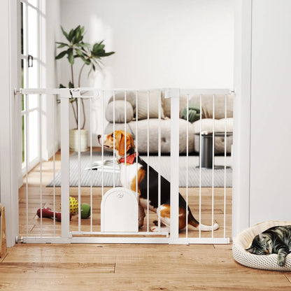 30"-52" Extra Wide Pet Gate Barrier with Small Door, 35"H Dog Gate with Safety Gate Barrier, Stair Pressure Fit, Black Houses, Kennels & Pens at Gallery Canada