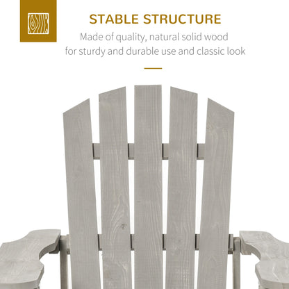 Wood Adirondack Chair, Outdoor Patio Chair, Slatted Design, Light Grey Patio Chairs at Gallery Canada