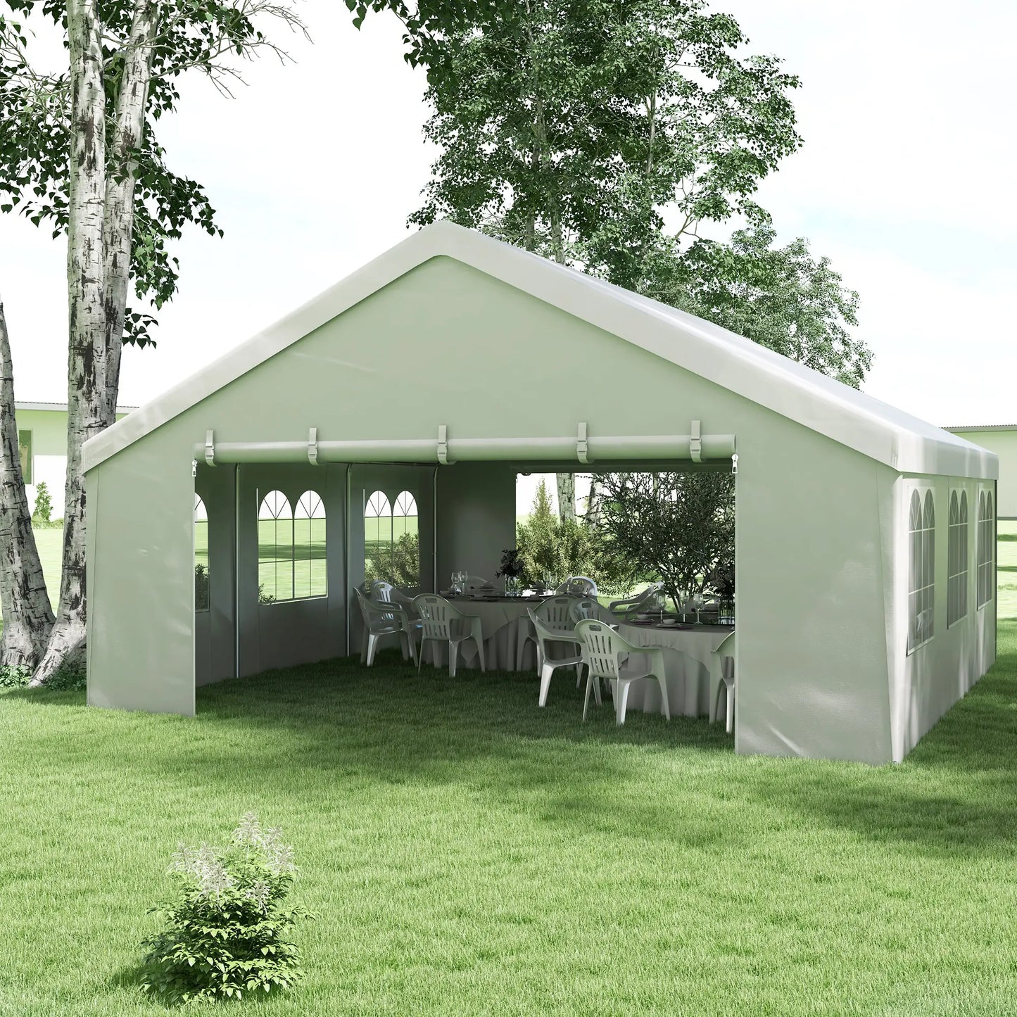 Heavy Duty Party Tent, 19.5' x 19', Large Canopy, White Canopy Tents at Gallery Canada
