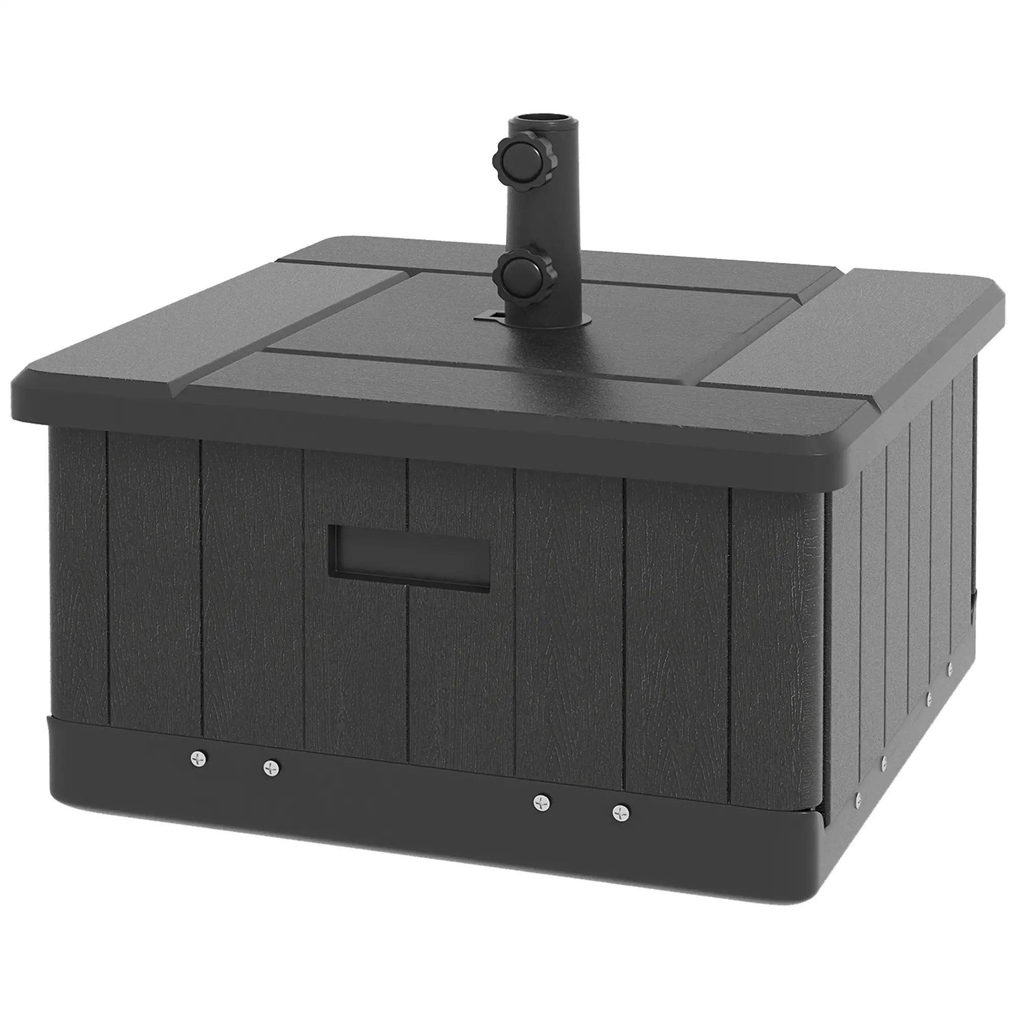 3-in-1 Outdoor Umbrella Base, End Table, Flower Box Planter, 176 lbs., Black Umbrella Bases Black at Gallery Canada